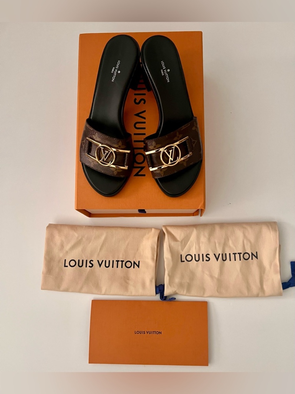 Louis Vuitton Brown Monogram Canvas Lock It Slide Sandals Size 38 - Picture 3 of 13